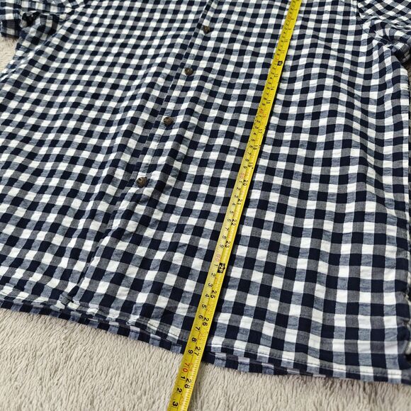 Goodfellow Northrop Short Sleeve Shirt Women's L Gray Check Standard Gingham - Picture 6 of 6